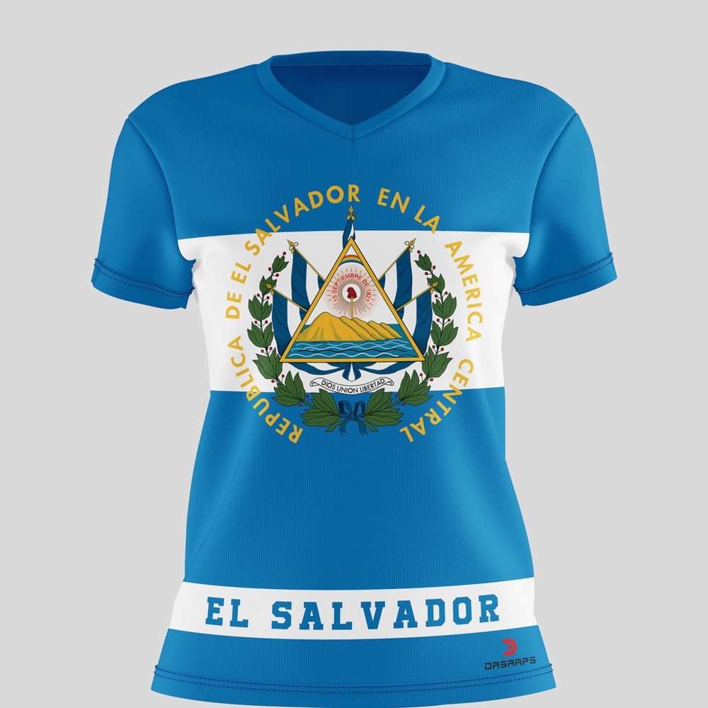EL Salvador Ladies T-shirt, 100% Polyester fabric, All day comfortable.